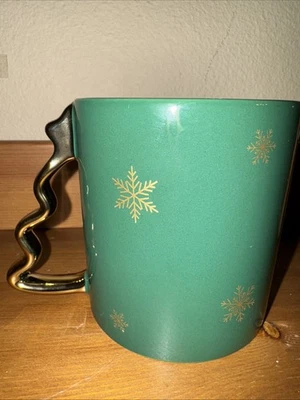 Caneca Starbucks cabo de árvore de Natal verde e dourada 2025 novos flocos de neve - Imagem 1 de 4