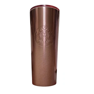 Starbucks 24oz Metálico Rosa Oro Acero Inoxidable Metal Vaso con Tapa - Imagen 1 de 14