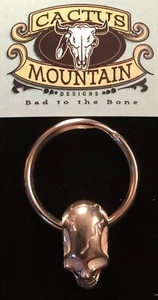 Handmade Heavy Duty Silver Tone Skull Key Chain Key Ring - Picture 1 of 4