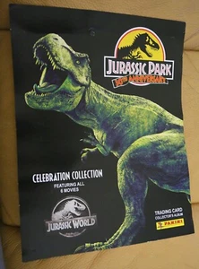 JURASSIC PARK 30th ANNIVERSARY PANINI 12"x8" DOUBLE SIDED TRADING CARD POSTER - Picture 1 of 2