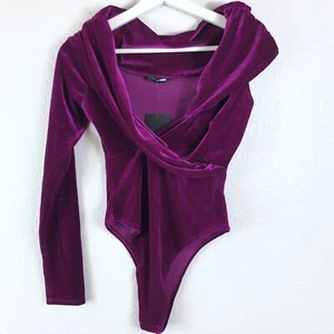 Fashion Nova Sz Small Fuchsia Bodysuit One Side Sleeveless Snap Crotch Sexy Club - Picture 1 of 4