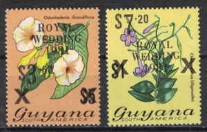 GUYANA:1981 SC#334-35 MNH Flowers (black overprint) AP922 - Picture 1 of 2