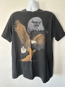 Camisa De Colección XLarge Eagle Para Hombres Águila Negra Años 90 Puntada Única Motociclista Harley - Imagen 1 de 10