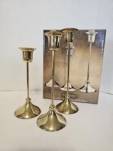 Set of 3 Home Trends Brass Candle Holders-Wedding Decoration Home Decor NIB - Picture 1 of 5