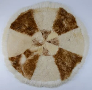XXL Merino piel de cordero piel de oveja alfombra círculo blanco SF21 - Imagen 1 de 2
