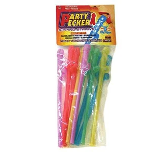 PARTY NIGHT DICKY PENIS SIPPING PECKER STRAWS PACK 10 Assorted - Picture 1 of 2