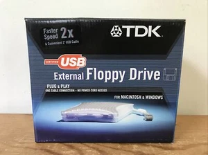 Vintage TDK External Floppy Disk Drive USB For Mac & Windows Plug Play - Picture 1 of 9