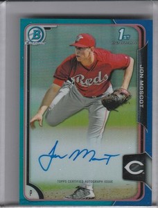 2015 BOWMAN CHROME #BCAP-JMO JON MOSCOT AUTOGRAPH RC REFRACTOR  REDS 76/150 1116