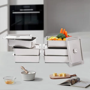 6 PCS 6" Deep 1/1 Size Stainless Steel Steam Table Pans Hotel Food Prep Pans - Picture 1 of 13