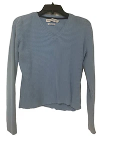 TOMMY HILFIGER WOMENS BLUE SCOOP NECK SWEATER Size Medium - Picture 1 of 2