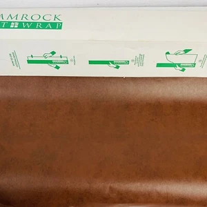 Shamrock Leather Like Paper Gift Wrap 24" x 85' Roll Brown Boho Western Events - Picture 1 of 6