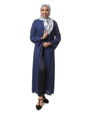 Cárdigan Ummah Alta Costura Plumero Top Modesto Musulmán Hiyab Moda Camisa Manga Larga Foto 1 de 4