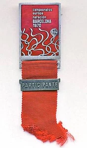 1970 EUROPEAN WATER POLO Championships PARTICIPANT PIN Badge AQUATICS Barcelona - Picture 1 of 2
