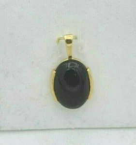 14K Yellow Gold  Oval Onyx Pendant (BTS505) - Picture 1 of 3