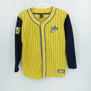 Vintage Fubu Shirt Mens XL Pinstripe 05 Y2K Streetwear Hip Hop Patches Jersey - Picture 1 of 13
