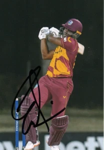 WEST INDIES CRICKET: EVIN LEWIS SIGNED 6x4 ACTION PHOTO+COA - Picture 1 of 1