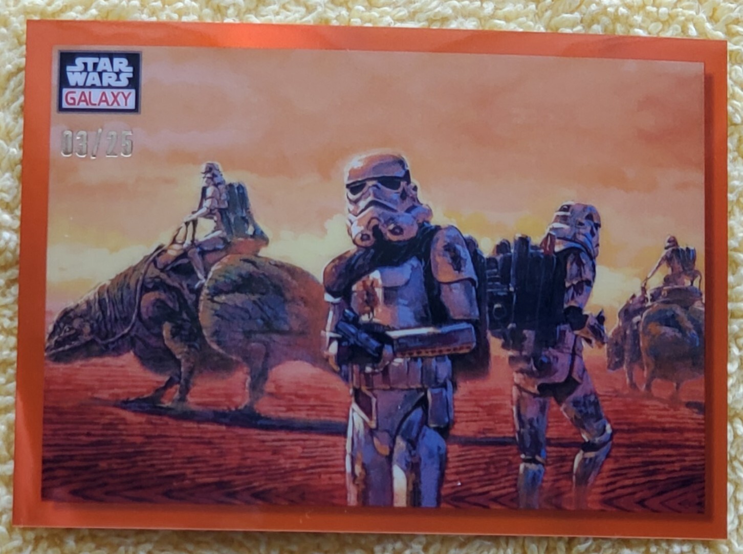2023 TOPPS CHROME STAR WARS GALAXY SANDTROOPERS #'d 3/25 ORANGE REFRACTOR #85