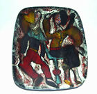 Elio Schiavon Italian Art Pottery - Oblong Dish In Vibrant Intensified Colours.