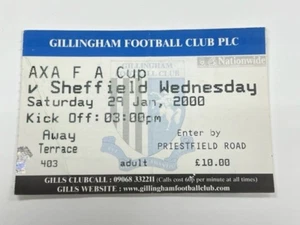 1999/2000 GILLINGHAM V SHEFFIELD MERCOLEDÌ 29-01-2000 FA CUP BIGLIETTO PARTITA - Foto 1 di 1