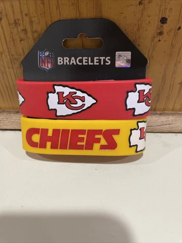 NFL Kansas City Chiefs🔥🔥 Rubber Silicon Bracelet🔥🔥 Wristband 2-Pack🏈🏈🏈 Cover