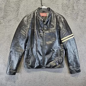 Vintage Wilsons Leder Racing Jacke Herren Größe S schwarz Motorrad Biker - Bild 1 von 12