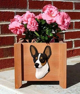 Rat Terrier Planter Flower Pot Tri - Picture 1 of 1