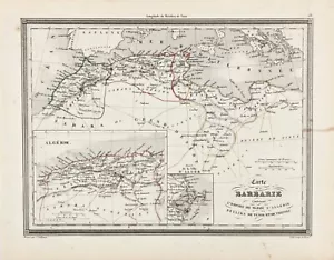 1845 BARBARENKÜSTE AFRIKA Karte Algerien - Marokko - Tripolis ORIGINAL (10x7,5) - Bild 1 von 3