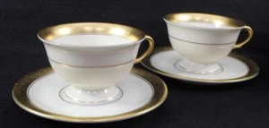 Pickard ATHENIAN 2 Footed Cup & Saucer Sets GREAT CONDITION - Picture 1 of 5