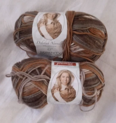 LOTE 2 HILADOS Debbie Norville Serenity Garden #11 naranja marrón vari 4,75 oz total Foto 1 de 4