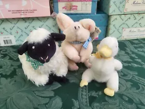 Muffy Vanderbear Farm Friends Rudy the Pig Mary the Sheep & Webster the Duck - Picture 1 of 4