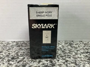 LUTRON SKYLARK S-600P-WH Single 600W voreingestellter Dimmer mit Ein/Aus Elfenbein NEU IM KARTON - Bild 1 von 7