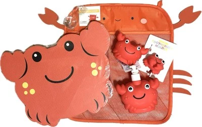 Juego de baño con forma de cangrejo rojo de 5 piezas - Dispensador de jabón, rodillera, carrito de baño + Más Foto 1 de 4