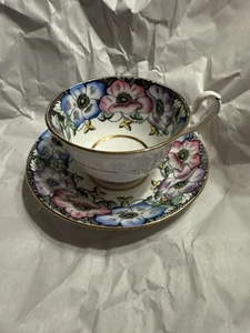 Vtg Taylor & Kent Tea Cup & Saucer Floral  Wild Rose Set Bone China England - Picture 1 of 7