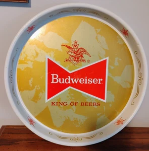 BUDWEISER KING OF BEERS - METAL BEER SERVING TRAY - NICE CONDITION 13" - Picture 1 of 4