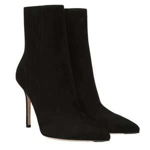 Veronica Beard Womens Lisa Stiletto Heel Bootie US 6.5 EU 36.5 Black Suede EUC - Picture 1 of 15