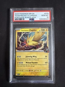 Pokémon Dri En-Destined Rivals #070 Team Rocket's Zapdos 2025 PSA 10 Bonus-Asia - Imagen 1 de 2