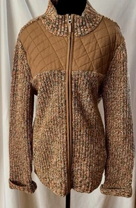 Abode Outside Sweater Full Zip Cardigan With Quilted Accents Size Medium  - Bild 1 von 8