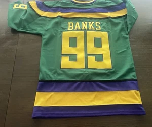 Mighty Ducks #99 Hockey Adult Men New NHL Banks Movie Disney Anaheim L Green  - Picture 1 of 4