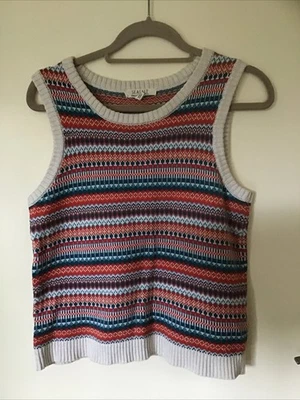Seasalt Little Grebe Knitted Fairisle Sleeveless Vest Size 12 - Image 1 of 4