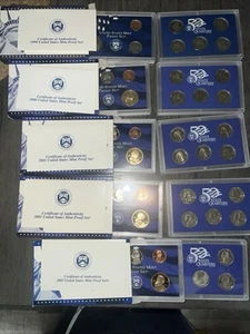 1999-2003 U Items States Mint Proof Sets. 2002 Proof Set Has A Crack On Acrylic - Picture 1 of 4