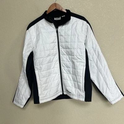 Obermeyer Men’s Medium Quilted Ski Jacket Black White Full-Zip - Image 1 of 4