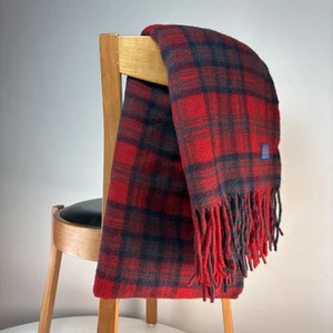 Vintage Pendleton Woolen Mills Portland OR 100% Virgin Wool Red Blue Green Plaid - Picture 1 of 8