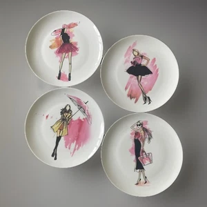 "Platos de ensalada/postre Pier 1 Imports Fashion Frenzy - Juego de 4 8"" perfecto" - Imagen 1 de 7