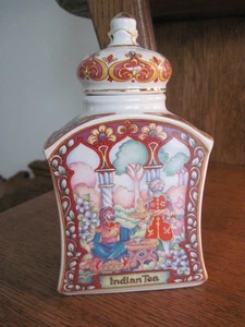 Vintage SADLER ENGLAND "Indian Tea" The World of Tea Collection Tea Caddy - Foto 1 di 10