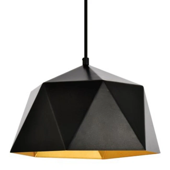 Elegant Lighting LDPD2079 Arden 1 Light 10-3/16"W Pendant - Black - Image 1 of 3