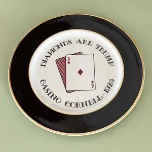 Dinner Plate SYRACUSE, Cornell Univerity,  Diamonds are Trump, Casino Cornell 25 - Picture 1 of 7