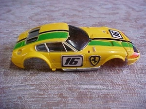 1976-81 Aurora AFX G-Plus HO Yellow Ferrari Daytona Coupe #16 Slot Car (GLASS) - Picture 1 of 6