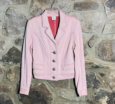 Chaqueta de punto manga larga Cabi talla M Amelia rosa blanco para mujer Foto 1 de 4