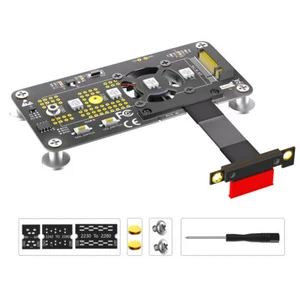 3 in 1 Combo M.2( NGFF) NVME M-key SSD to PCI- E 1X Extension Cable 5cm - Picture 1 of 9