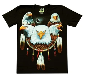 Camiseta biker indio águila mandela talla M L XL águila calva Eagle glow in dark - Imagen 1 de 1